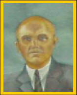 Zdjęcie obrazu przedstawiającego patrona szkoły - Bolesława Zygmunta Wirskiego.
